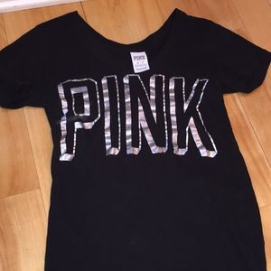 Perfect condition PINK Black V-neck shirt